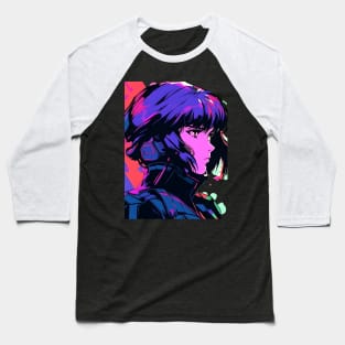 Cybernetic Journeys: Ghost in the Shell Aesthetics, Techno-Thriller Manga, and Mind-Bending Cyber Warfare Art Baseball T-Shirt